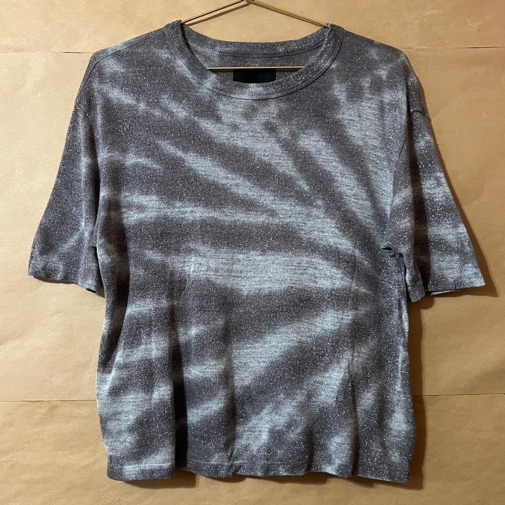 RtA | Benji Tee Metallic Tie Dye Knit Shirt Crewneck Top Size XS